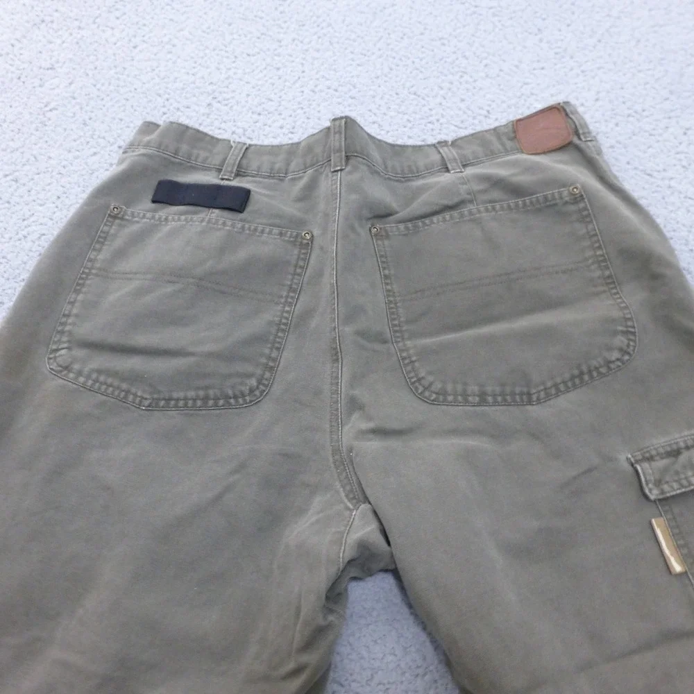 Columbia River Lodge Canvas Utility Pants Mens 38x30 Olive Green Cotton